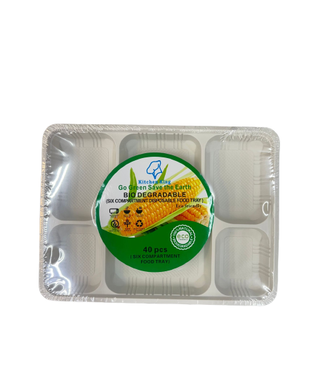 Disposable 6 compartment tray